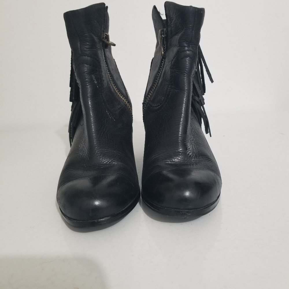 Sam Edelman Leather Fringed  Booties